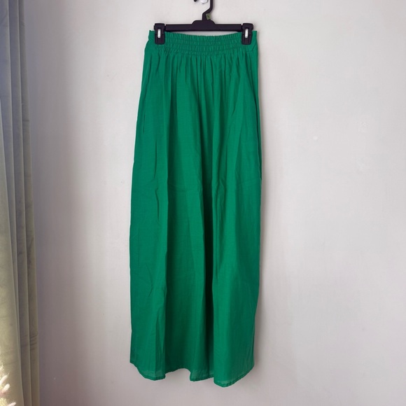 The Lulo Project Marti Green Double Slit Maxi Skirt S - Picture 8 of 10